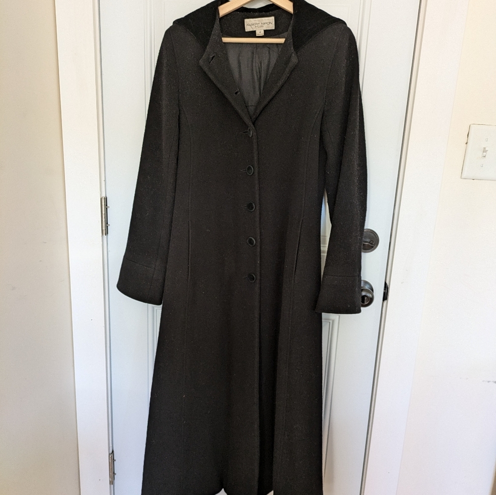 Albert Nipon Studio Wool Coat With Velvet Lined H… - image 2